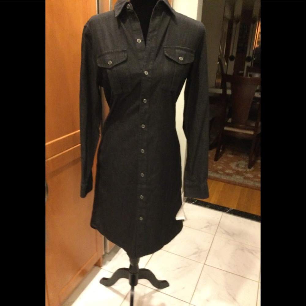 Black Denim Shirt Dress